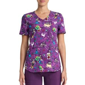 The Nightmare Before Christmas Halloween Scrub Top 2XL